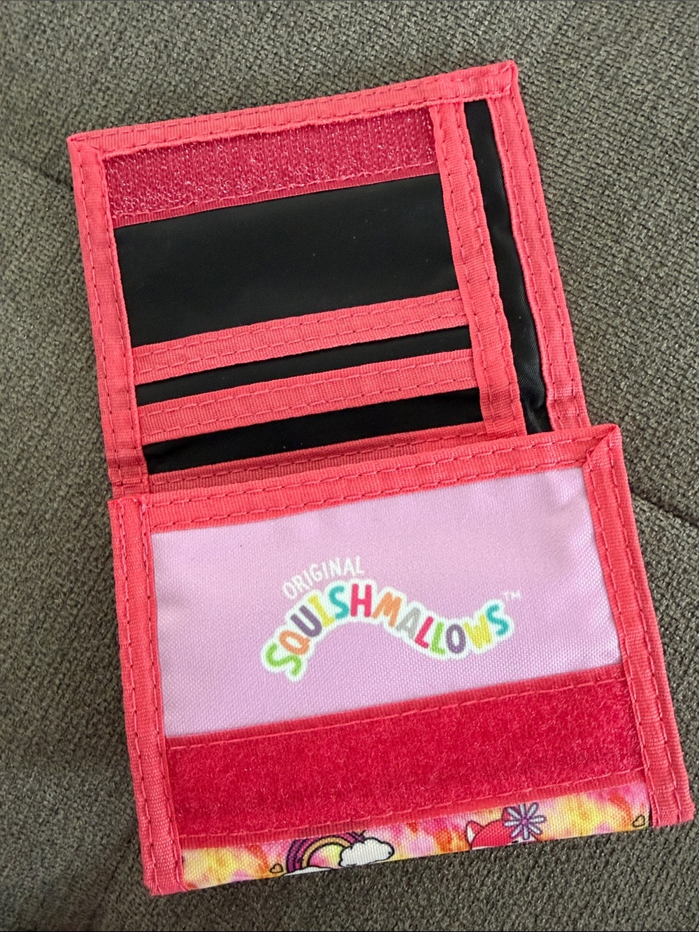 Squishmallows Pink and Red Kids Velcro Wallet